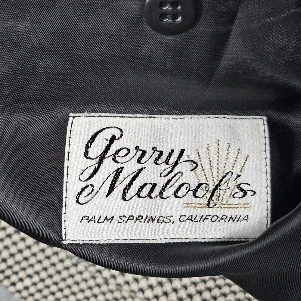 Countess Mara 46 L Silk Wool Houndstooth Sport Jacket Coat Preppy Gerry MALOOF'S